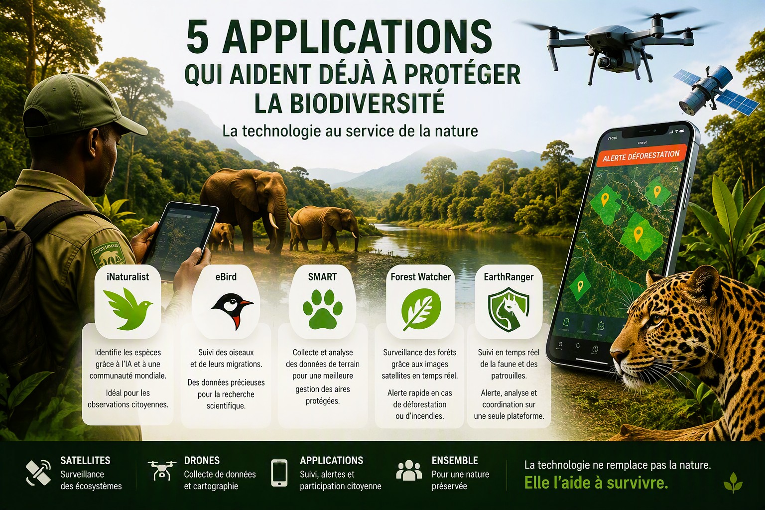 TOP 5 applications qui aident déjà à protéger la biodiversité grâce à la technologie
